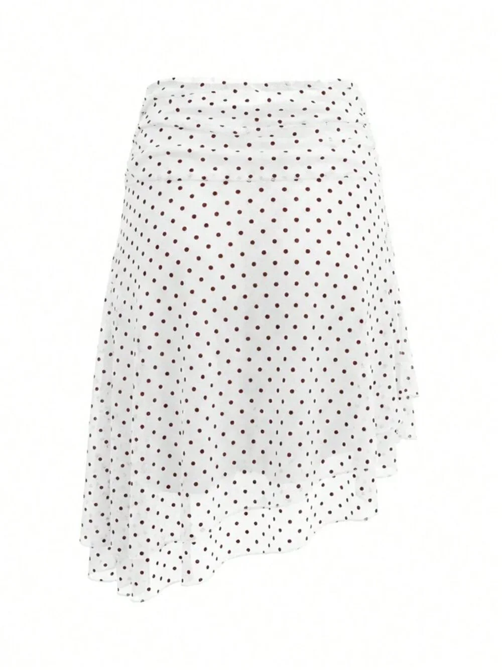Elegant Women's Polka Dot Double-Layer Mesh Bodycon Straight Skirt